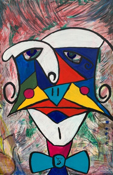 Painting titled "FRANCOIS" by Ali Kasap, Original Artwork, Acrylic Mounted on Wood Stretcher frame