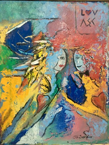 Painting titled "Aşk-Love" by Ali Serdar Erdurmaz, Original Artwork, Acrylic