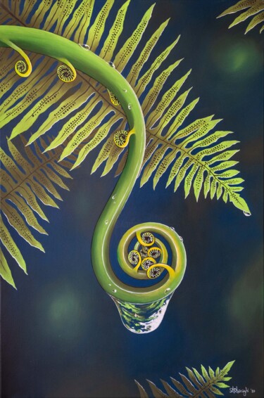 Painting titled "Koru" by Alice Asnaghi, Original Artwork, Acrylic