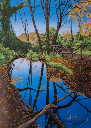 「The Water Pathway」というタイトルの絵画 Alice Asnaghiによって, オリジナルのアートワーク, アクリル