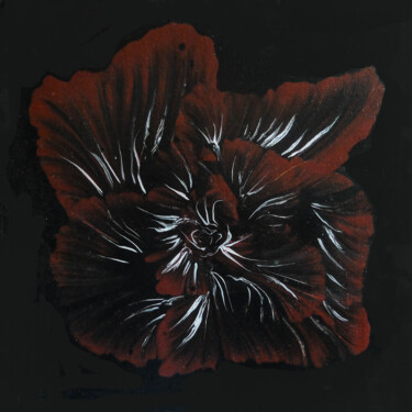 Pintura intitulada "Sombre fleur rouge" por Alice B., Obras de arte originais, Acrílico