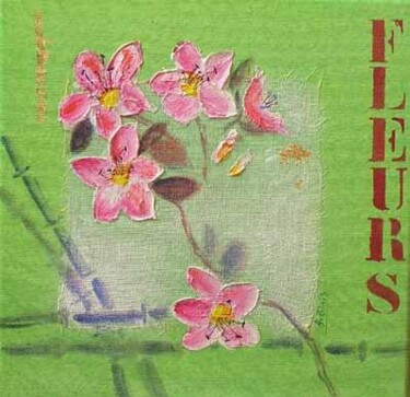 Malerei mit dem Titel "fleur" von Alice Biais-Bélard, Original-Kunstwerk, Öl