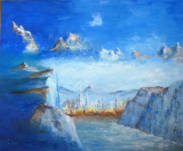 Painting titled "2017-montagnes.jpg" by Alice Capelli, Original Artwork, Oil