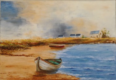 Painting titled "Marine" by Alice Capelli, Original Artwork, Oil