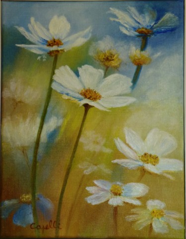 Painting titled "Cosmos" by Alice Capelli, Original Artwork, Oil