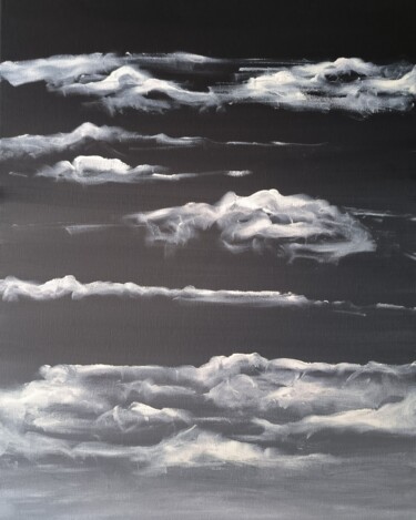 Картина под названием "Horizon des évèneme…" - Alice Chenaud, Подлинное произведение искусства, Акрил Установлен на Деревянн…