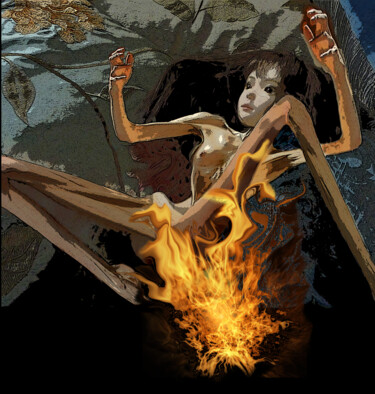 Fotografia intitolato "monstrous fire" da Alice Odilon, Opera d'arte originale, Fotografia digitale