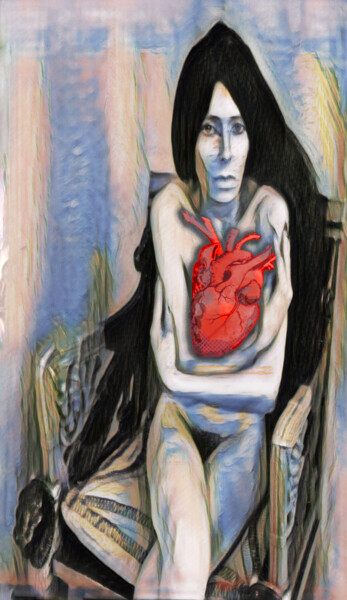Photographie intitulée "Self-Portrait Red-Me" par Alice Odilon, Œuvre d'art originale, Photographie argentique Monté sur Pan…