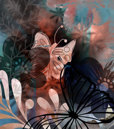 Digital Arts titled "Papillon" by Alice Pabion, Original Artwork, Digital Painting