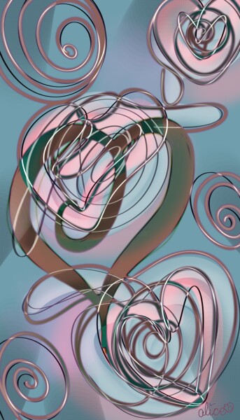Grafika cyfrowa / sztuka generowana cyfrowo zatytułowany „Courbes” autorstwa Alice Pabion, Oryginalna praca, Malarstwo cyfro…
