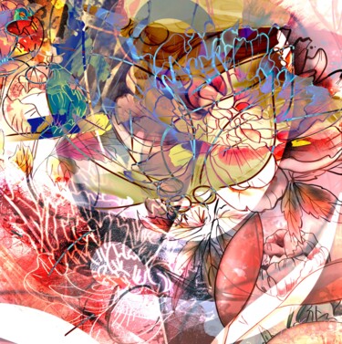 Arte digitale intitolato "Mélange rose" da Alice Pabion, Opera d'arte originale, Pittura digitale