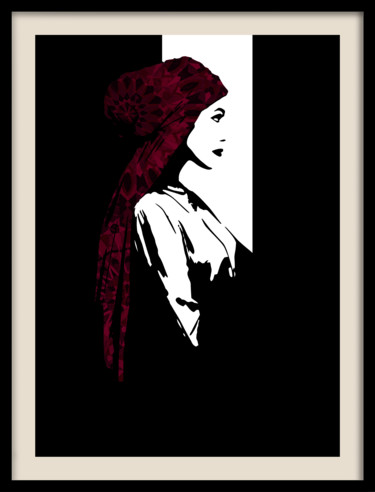 Digitale Kunst mit dem Titel "Hijab 1" von Alice Pegna, Original-Kunstwerk, Fotomontage