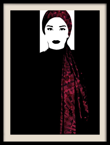 「Hijab 2」というタイトルのデジタルアーツ Alice Pegnaによって, オリジナルのアートワーク, 写真モンタージュ