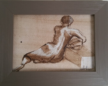 Drawing titled "Chantal" by Alice Queffelec, Original Artwork, Ink Mounted on Cardboard