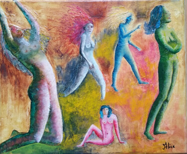 Pittura intitolato "Femmes femmes femme…" da Alice Queffelec, Opera d'arte originale, Acrilico