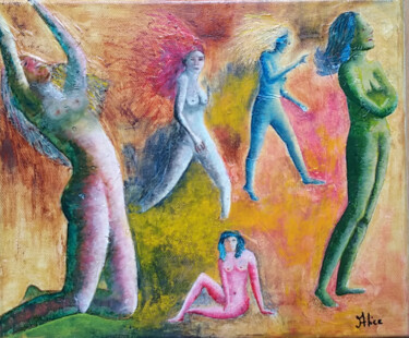 Malerei mit dem Titel "Femmes femmes femme…" von Alice Queffelec, Original-Kunstwerk, Acryl