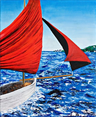 Картина под названием "st-quay-huile-38x46…" - Alice Queffelec, Подлинное произведение искусства, Масло