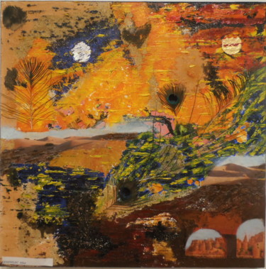 Pintura titulada "desert-du-thar-huil…" por Alice Queffelec, Obra de arte original, Oleo
