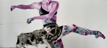 Schilderij getiteld "color dance" door Alice Baldys, Origineel Kunstwerk, Airbrush