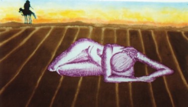 Pittura intitolato "Viola che piange e…" da Alice Castellani, Opera d'arte originale