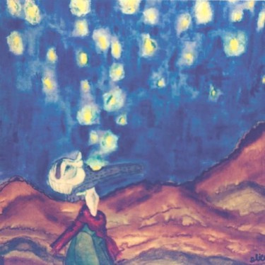 Pittura intitolato "Il vecchio che ingo…" da Alice Castellani, Opera d'arte originale