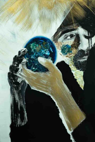 Peinture intitulée "L' Homme et la Terre" par Alice Debernard, Œuvre d'art originale, Acrylique