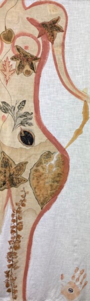 Art textile intitulée "Herbeas Corpus" par Alice Debernard, Œuvre d'art originale, Pigments