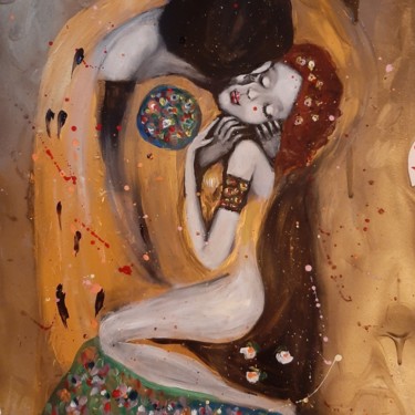 Peinture intitulée "The French kiss" par Alice Dimur, Œuvre d'art originale, Acrylique