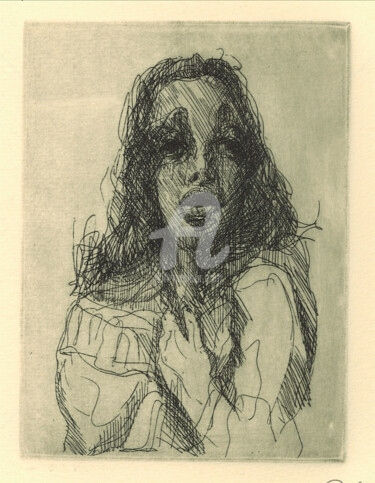 Gravures & estampes intitulée "Nightdress" par Alice Lenaz, Œuvre d'art originale, Gravure