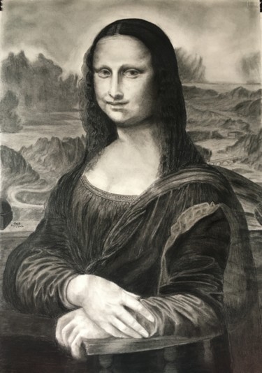 Pintura intitulada "Mona Lisa" por Hakan Oğuz, Obras de arte originais, Conté