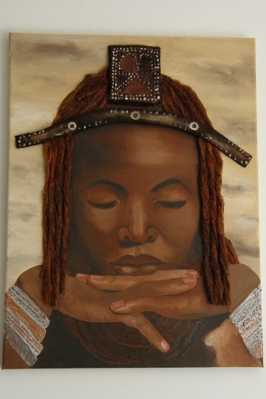 Pittura intitolato "Méditation africaine" da Alice Nin, Opera d'arte originale