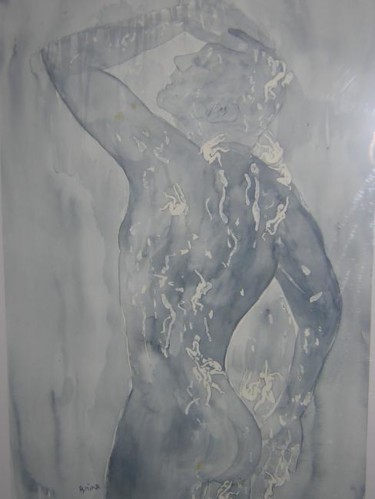 Painting titled "douche érotique" by Alice Nin, Original Artwork