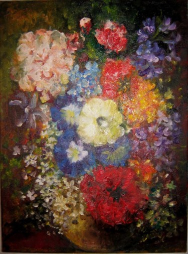 Painting titled "Flowers" by Alis Onu, Original Artwork