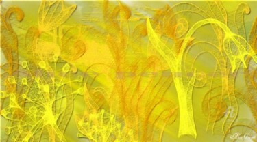 Peinture intitulée "Psychédéclique jaune" par Alicepencer, Œuvre d'art originale