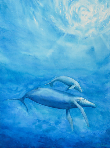 Peinture intitulée "Océan" par Alice Quillévéré, Œuvre d'art originale, Aquarelle