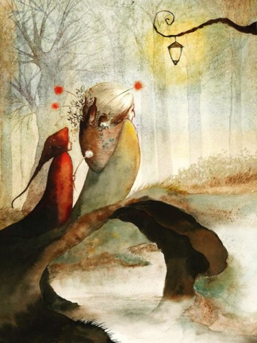 Картина под названием "Walk in the woods" - Alice Tortoroglio, Подлинное произведение искусства, Акварель