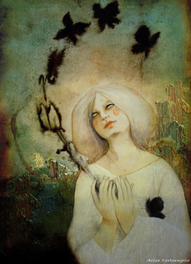 Pittura intitolato "Le parole del vento" da Alice Tortoroglio, Opera d'arte originale