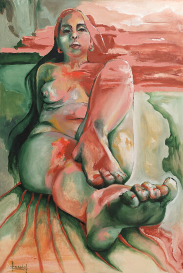 Peinture intitulée "Sentirse hermosa /…" par Alicia Besada, Œuvre d'art originale, Huile