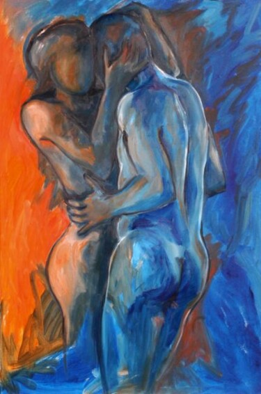 Pintura titulada ""Al fin solos"" por Alicia Besada, Obra de arte original, Oleo