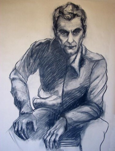 Pintura titulada "Hombre sentado" por Alicia Besada, Obra de arte original, Oleo