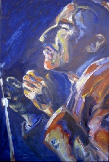 Pintura titulada ""El cantor"" por Alicia Besada, Obra de arte original