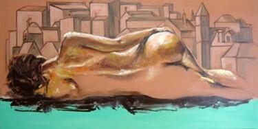 Pintura titulada ""Alicia en la ciuda…" por Alicia Besada, Obra de arte original, Oleo