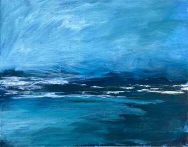 Картина под названием "Abstract seascape 02" - Alicia Gr, Подлинное произведение искусства, Акрил Установлен на Деревянная р…