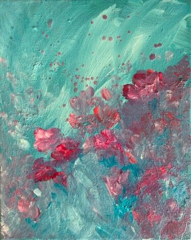 Pintura titulada "Abstracto floral 01" por Alicia Gr, Obra de arte original, Acrílico Montado en Bastidor de camilla de made…