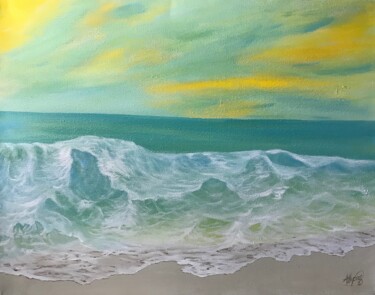 Painting titled "Web of waves" by Alicia Lopez, Original Artwork, Acrylic