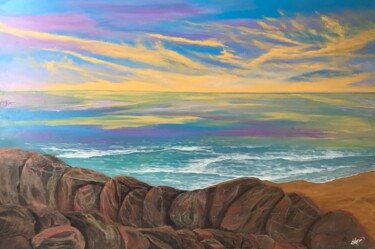Painting titled "Seascape 420" by Alicia Lopez, Original Artwork, Oil