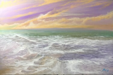 Painting titled "The sea" by Alicia Lopez, Original Artwork, Acrylic