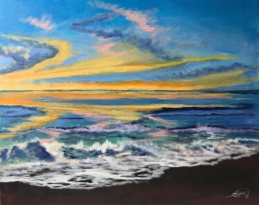 Картина под названием "Seascape 340" - Alicia Lopez, Подлинное произведение искусства, Масло
