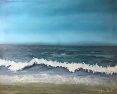 Painting titled "Wave" by Alicia Lopez, Original Artwork, Oil