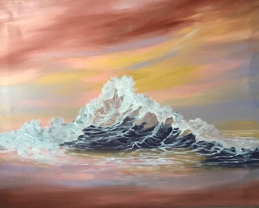 Картина под названием "The wave" - Alicia Lopez, Подлинное произведение искусства, Акрил